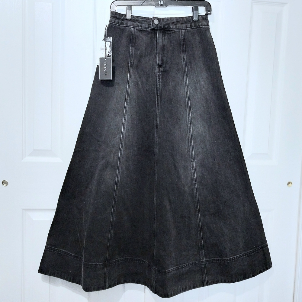 1.STATE‎ Paneled Denim Maxi Skirt, NWT, Size 4
